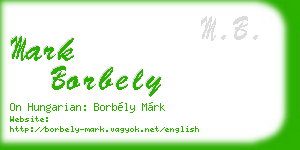 mark borbely business card